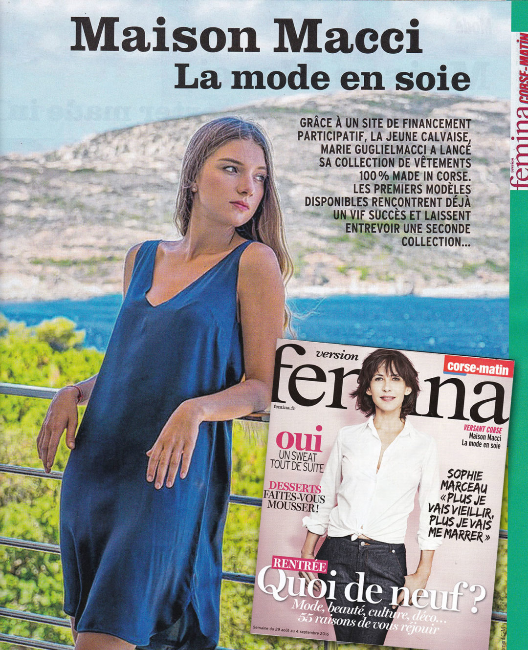 presse maison macci prêt-à-porter made in Corse