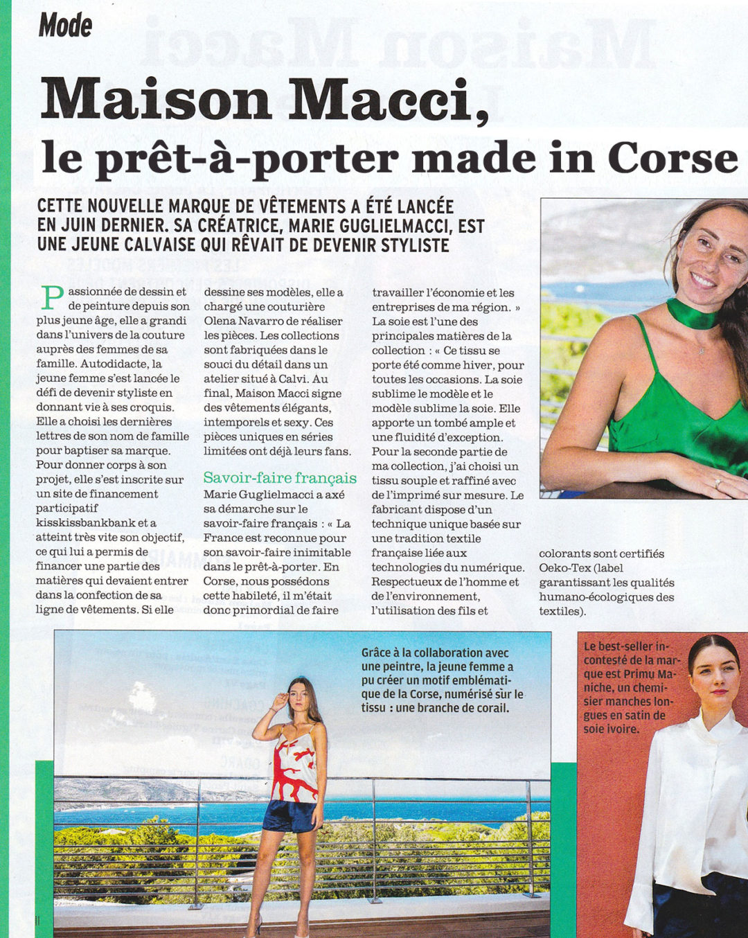 presse maison macci prêt-à-porter made in Corse